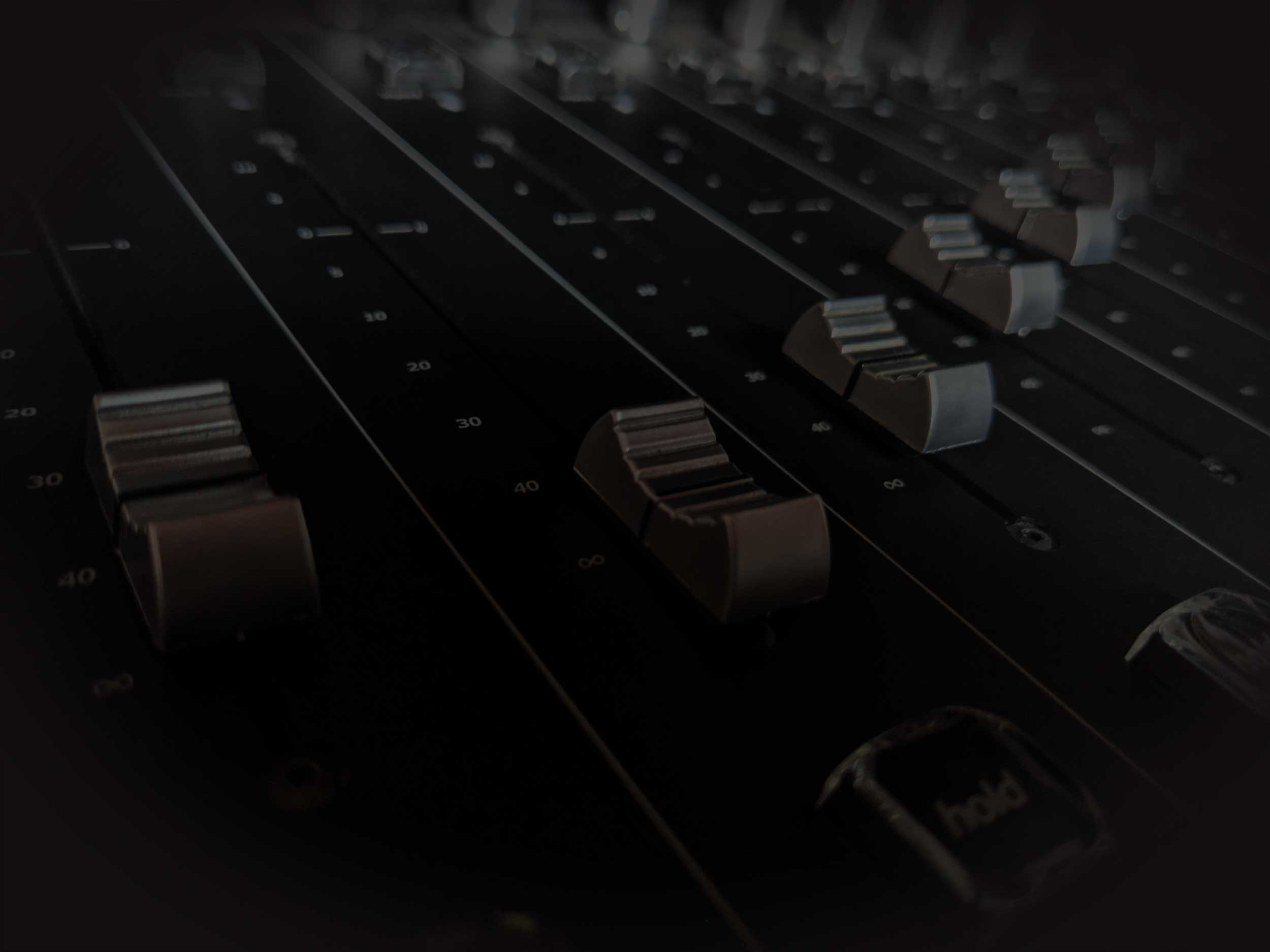 Mixing console faders
